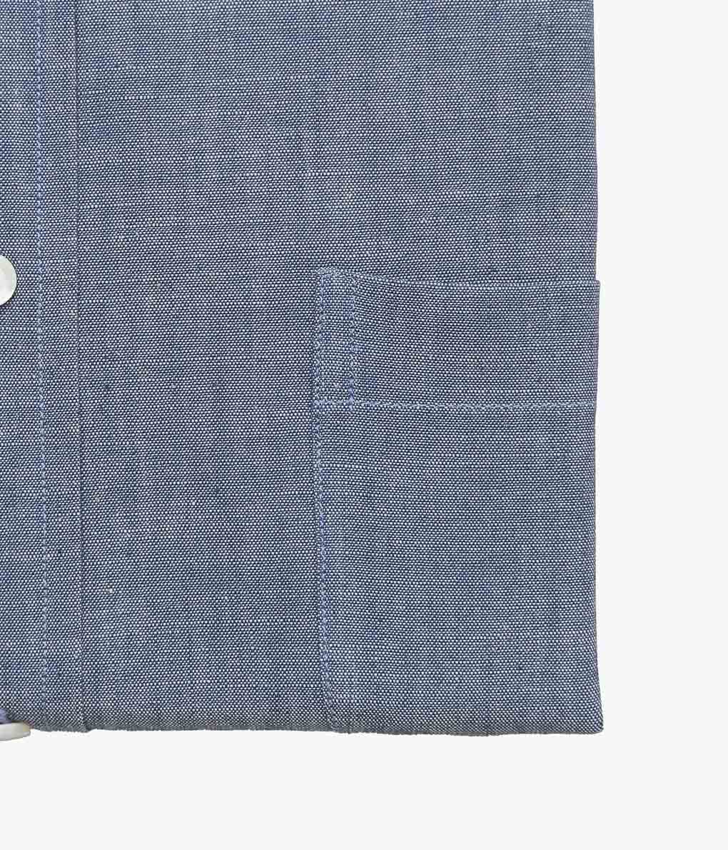 INDIVIDUALIZED SHIRTS ''RIGID CHAMBRAY (CLASSIC FIT BUTTON DOWN SHIRT)''(BLUE)