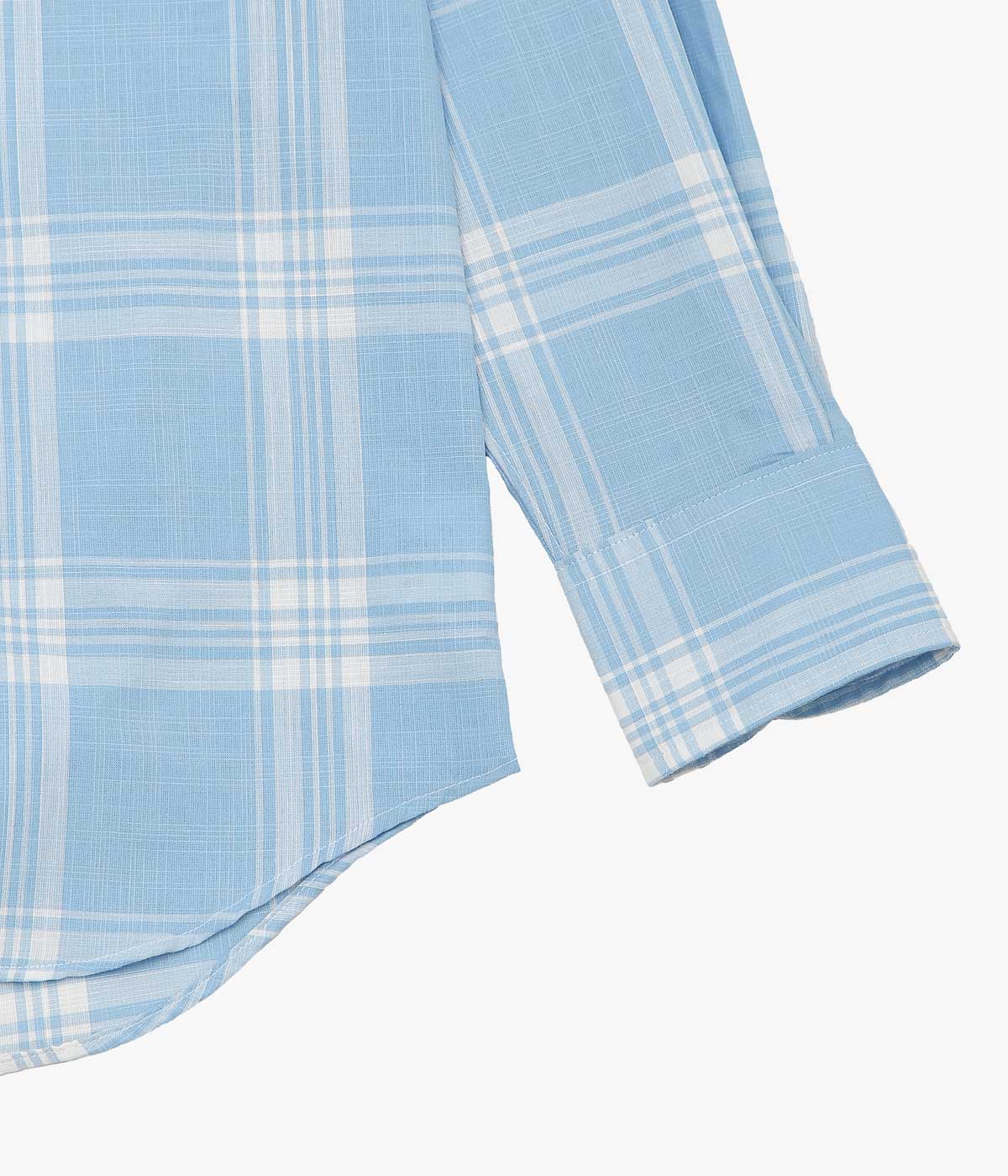 INDIVIDUALIZED SHIRTS ''SLUB PLAID(ATHLETIC FIT BUTTON DOWN SHIRT)'' (LT.BLUE)
