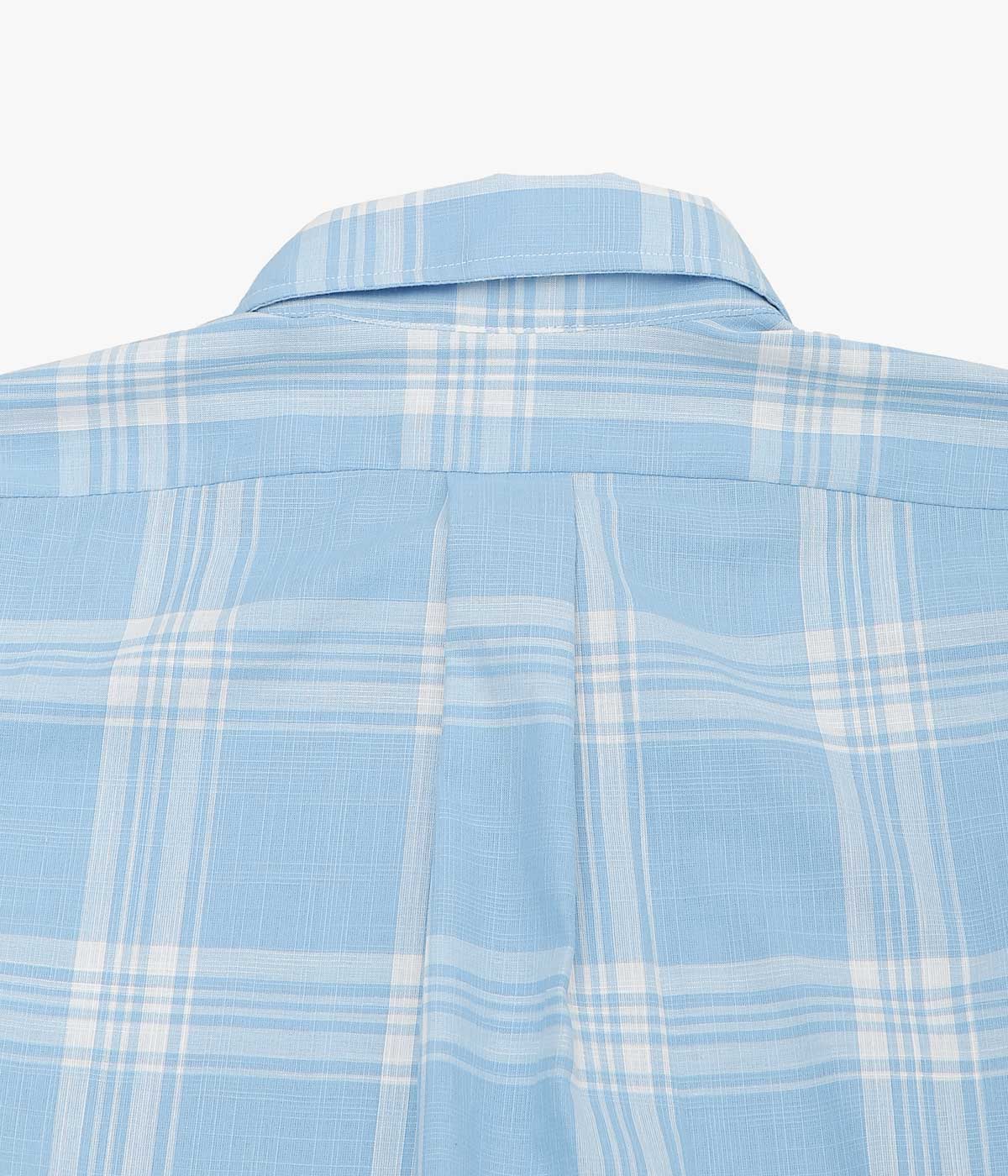 INDIVIDUALIZED SHIRTS ''SLUB PLAID(ATHLETIC FIT BUTTON DOWN SHIRT)'' (LT.BLUE)