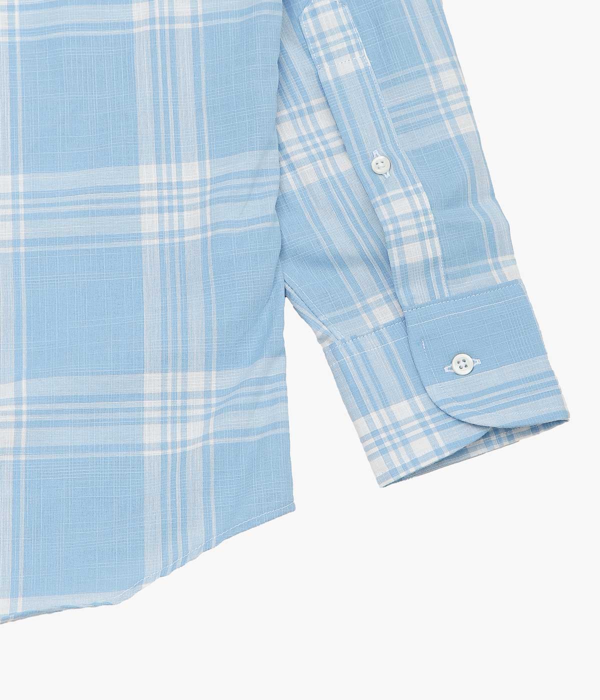 INDIVIDUALIZED SHIRTS ''SLUB PLAID(ATHLETIC FIT BUTTON DOWN SHIRT)'' (LT.BLUE)