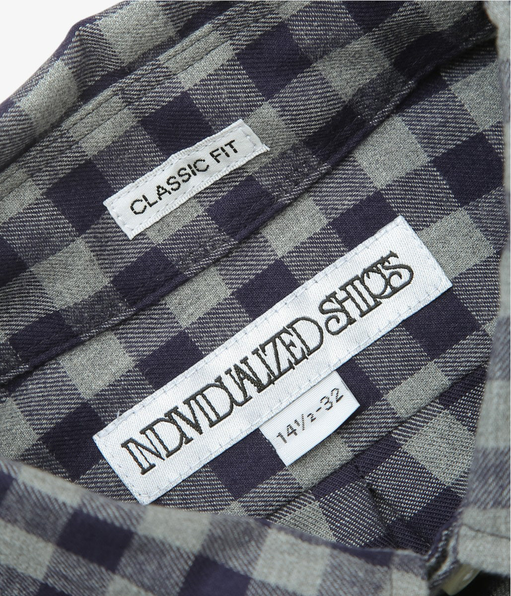 INDIVIDUALIZED SHIRTS ''SOHO GINGHAM(CLASSIC FIT BUTTON DOWN SHIRTS)'' (GRAY)