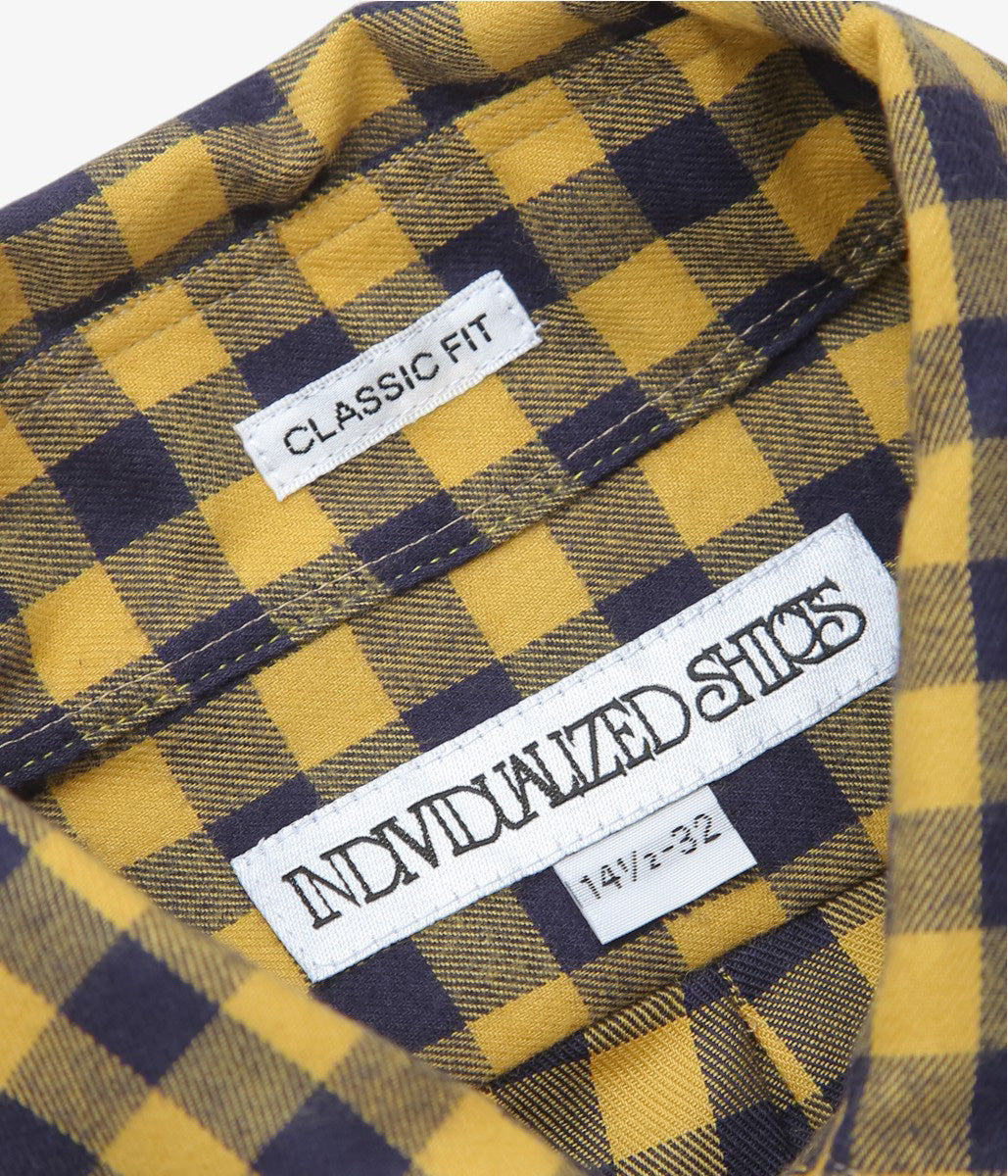 INDIVIDUALIZED SHIRTS ''SOHO GINGHAM(CLASSIC FIT BUTTON DOWN SHIRTS)'' (YELLOW)