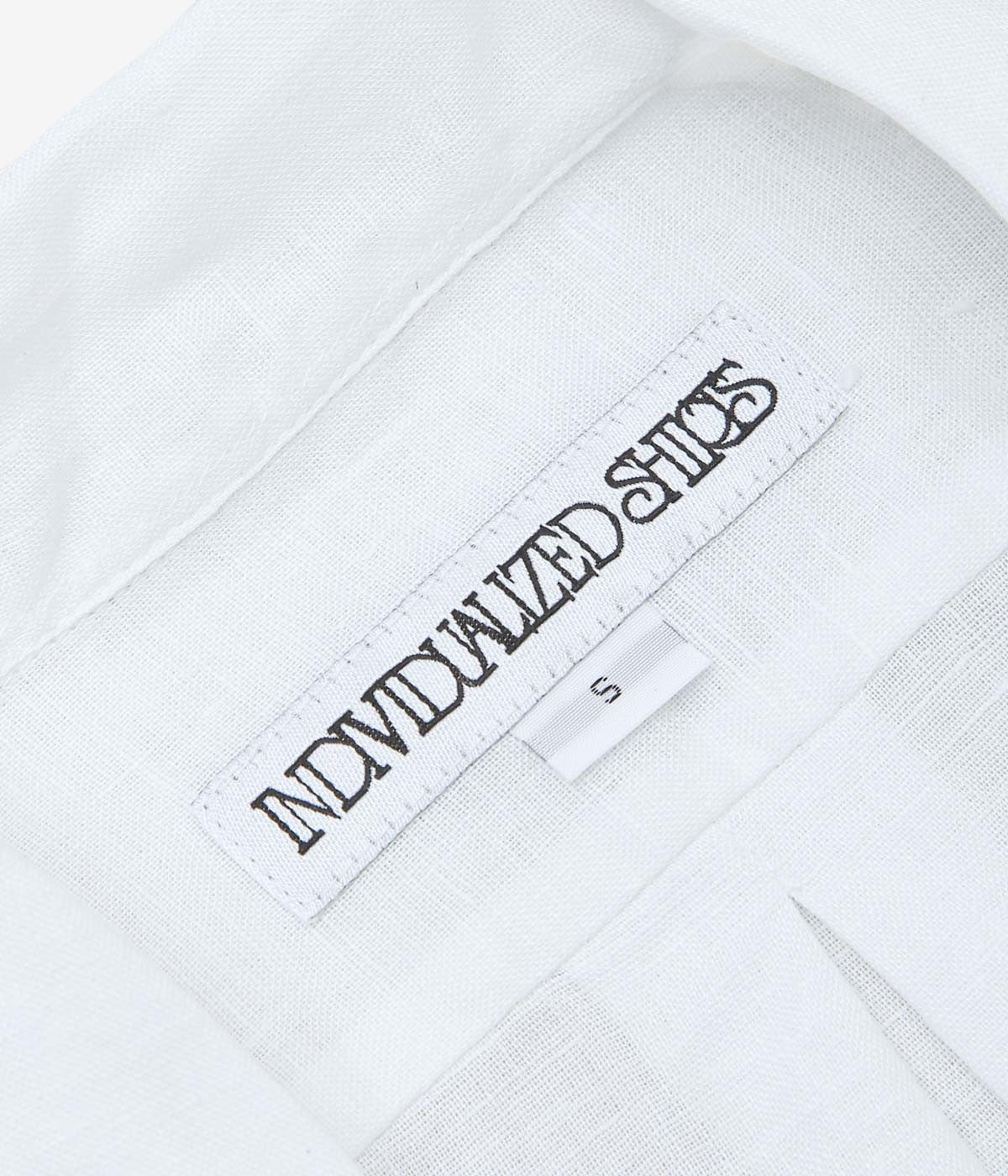 INDIVIDUALIZED SHIRTS "SOLID LINEN CAMP COLLAR S/S" (WHITE)
