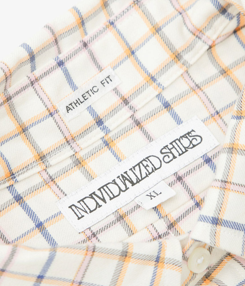 INDIVIDUALIZED SHIRTS ''TATTERSALL(ATHLETIC FIT SPORT B.D.SHIRT)'' (NATURAL)