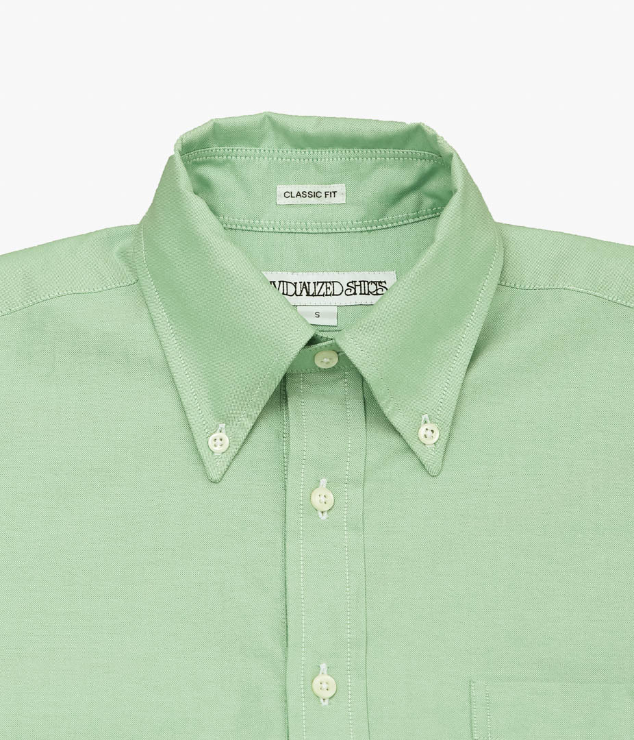 INDIVIDUALIZED SHIRTS ''THE IVY POPOVER SHORT SLEEVE SHIRTS''(GREEN)