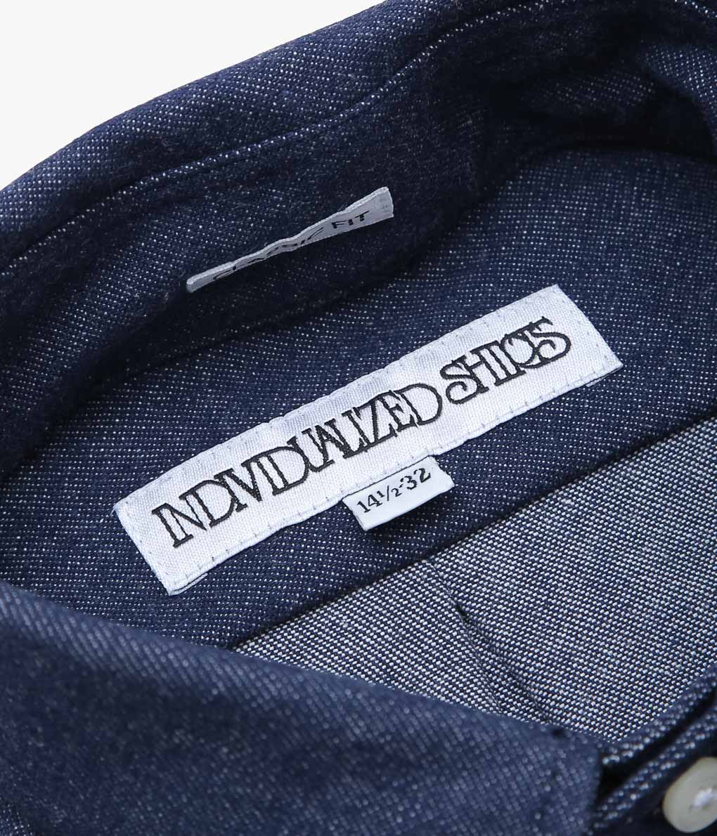 INDIVIDUALIZED SHIRTS ''VINTAGE DENIM(CLASSIC FIT BUTTON DOWN SHIRT)'' (INDIGO)
