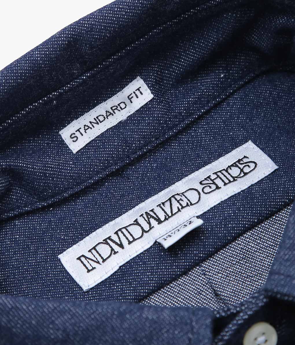 INDIVIDUALIZED SHIRTS ''VINTAGE DENIM(STANDARD FIT BUTTON DOWN SHIRT)'' (INDIGO)