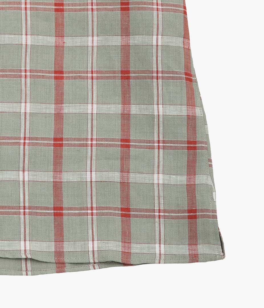 INDIVIDUALIZED SHIRTS ''VINTAGE LINEN (ATHLETIC FIT CAMP COLLAR S/S)'' (RED PLAID)