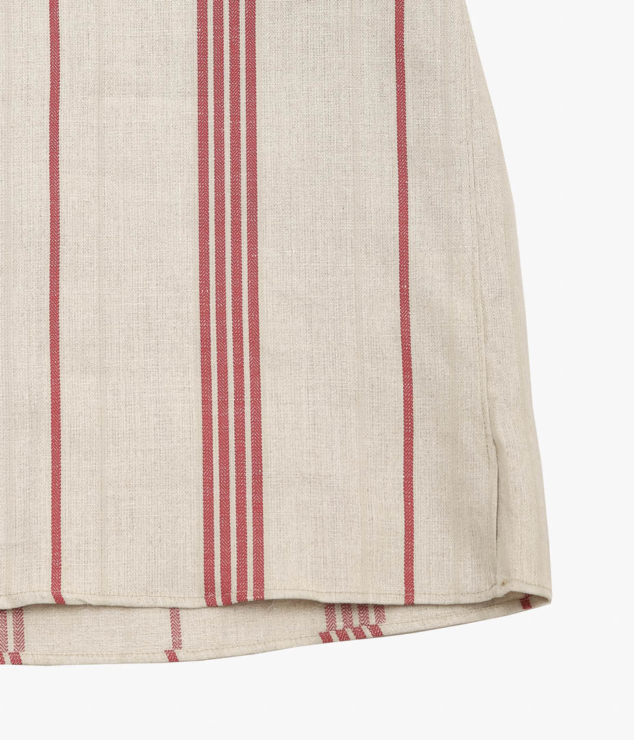 INDIVIDUALIZED SHIRTS ''VINTAGE LINEN (ATHLETIC FIT CAMP COLLAR S/S)'' (RED STRIPE)