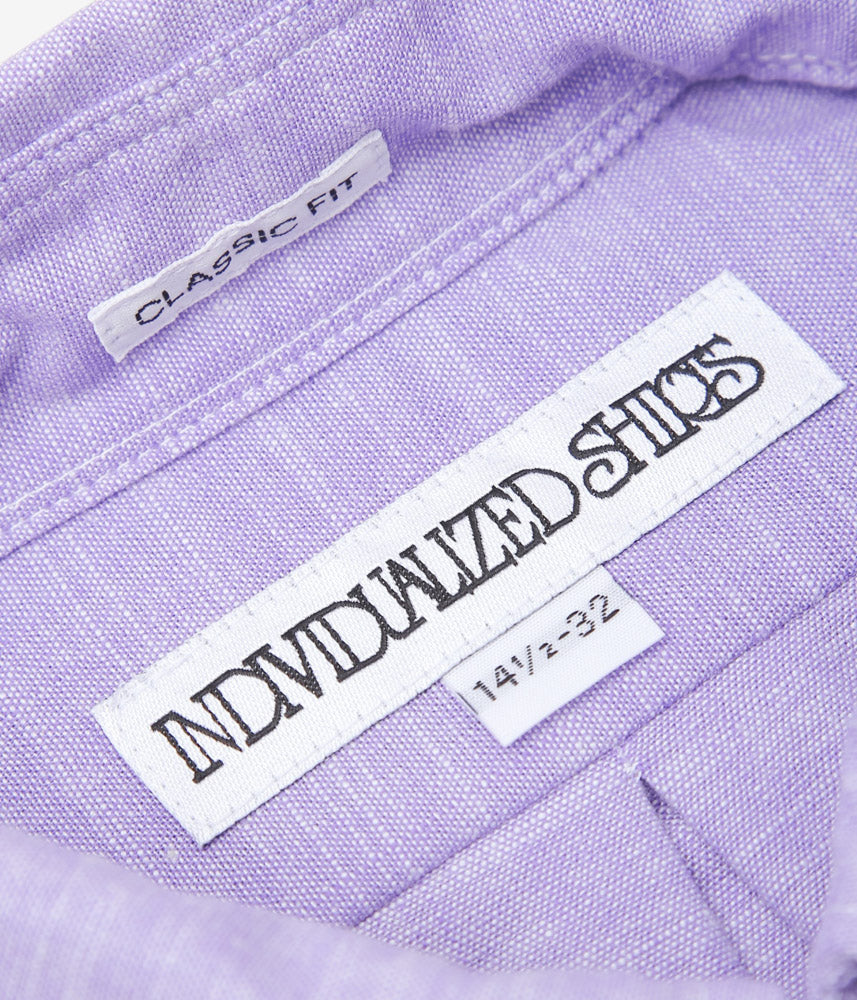 INDIVIDUALIZED SHIRTS ''VTG SLUB CHAMBRAY(CLASSIC FIT BUTTON DOWN SHIRTS)'' (LILAC)