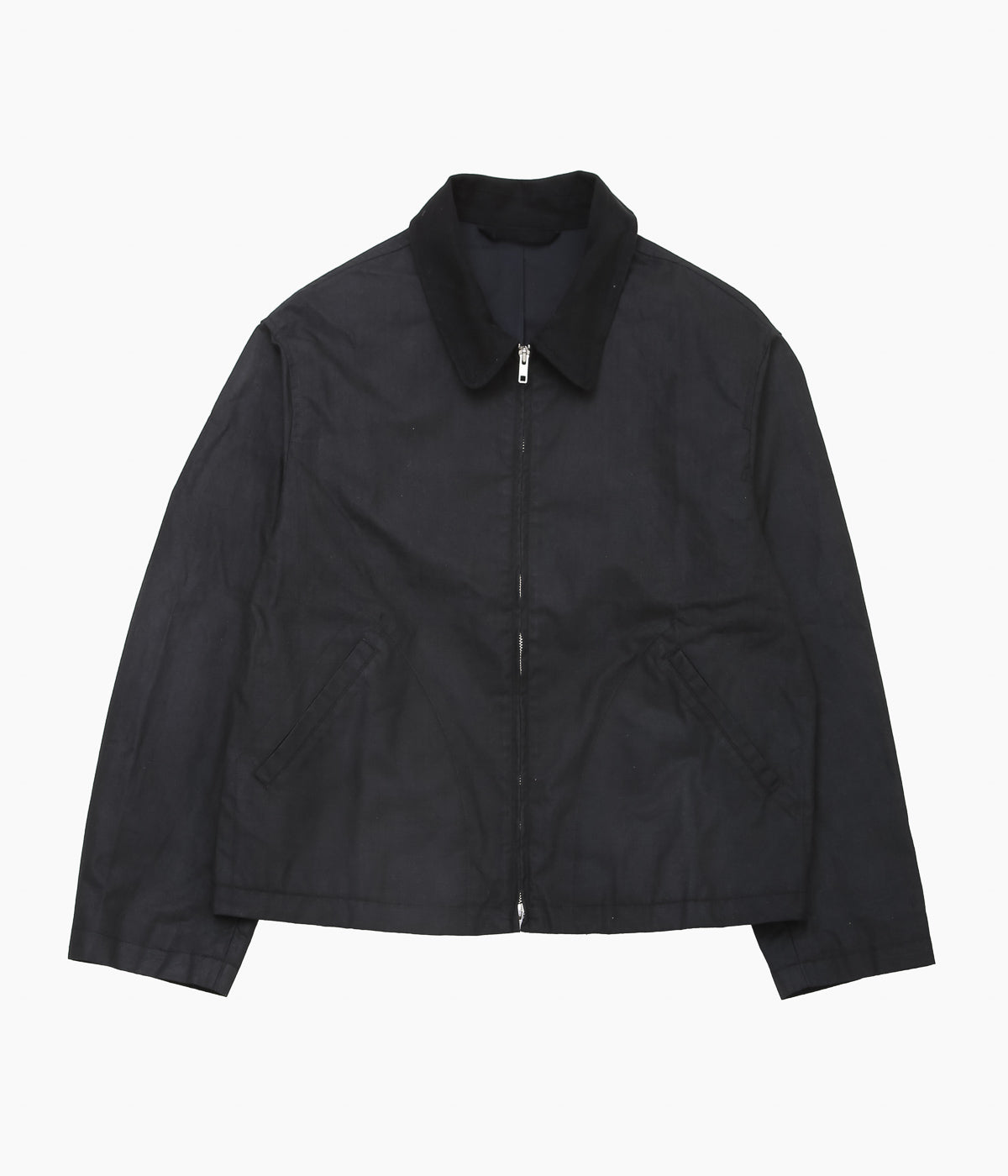 JAMES COWARD ''SITE JACKET / WAXED ORGANIC COTTON RIPSTOP'' (BLACK