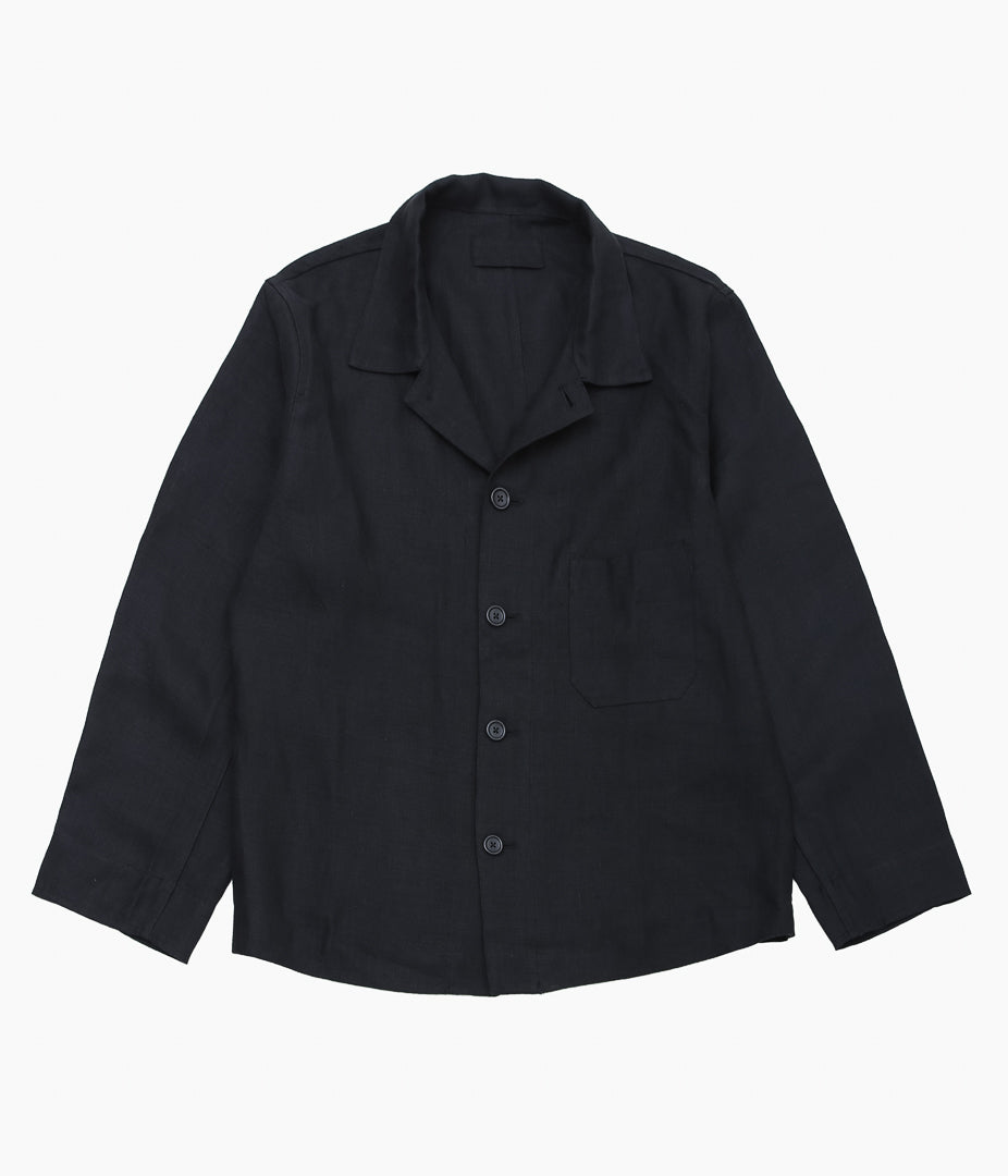JAMES COWARD ''TRANSPORT SHIRT / WELTERWEIGHT BELGIAN LINEN'' (BLACK)