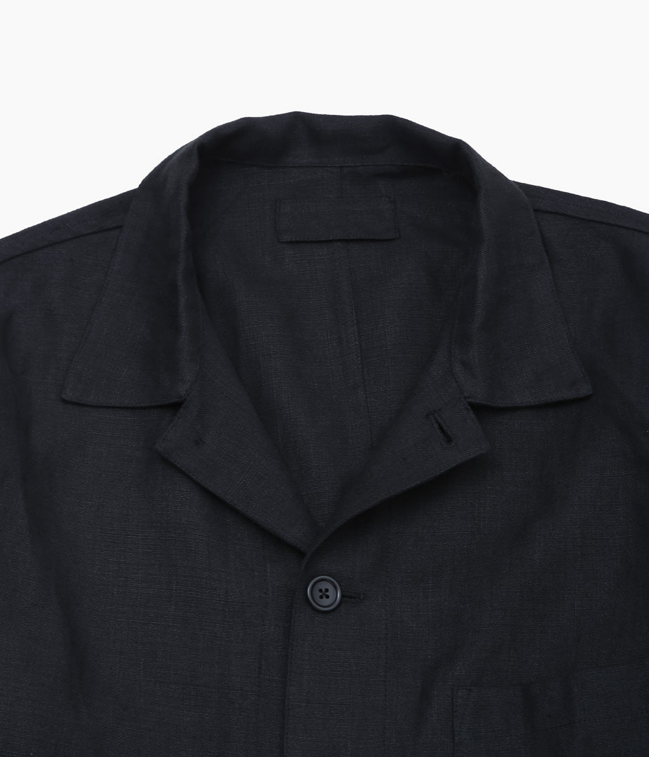 JAMES COWARD ''TRANSPORT SHIRT / WELTERWEIGHT BELGIAN LINEN'' (BLACK)