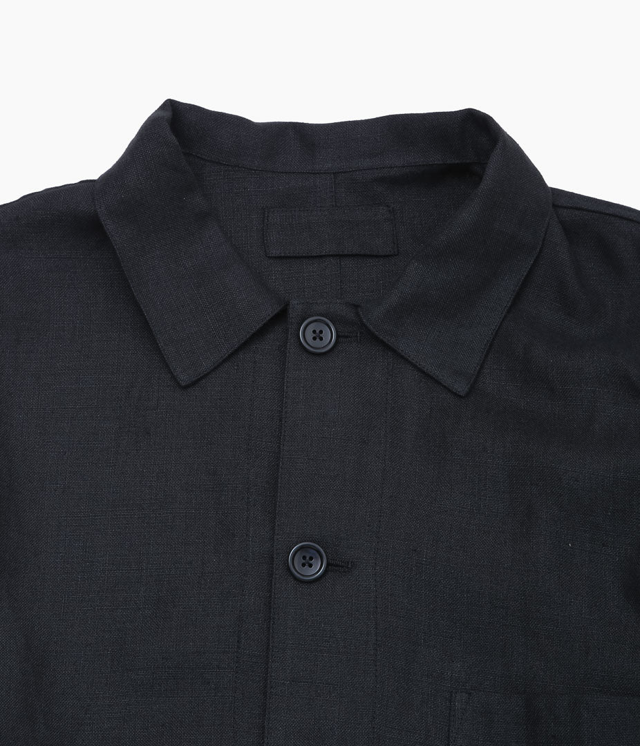 JAMES COWARD ''TRANSPORT SHIRT / WELTERWEIGHT BELGIAN LINEN'' (BLACK)