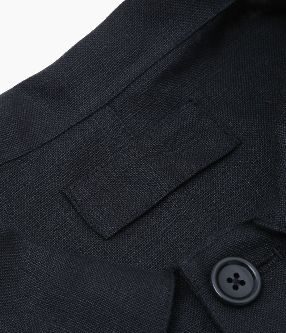 JAMES COWARD ''TRANSPORT SHIRT / WELTERWEIGHT BELGIAN LINEN'' (BLACK)