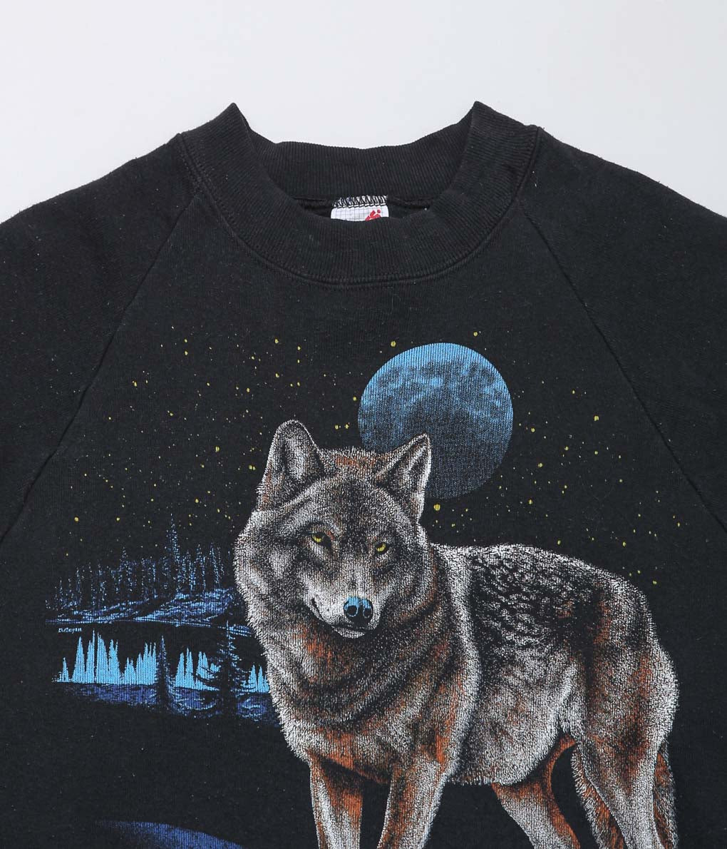 USED&VINTAGE ''JERZEES "KANSAS" SWEATSHIRT'' (BLACK)