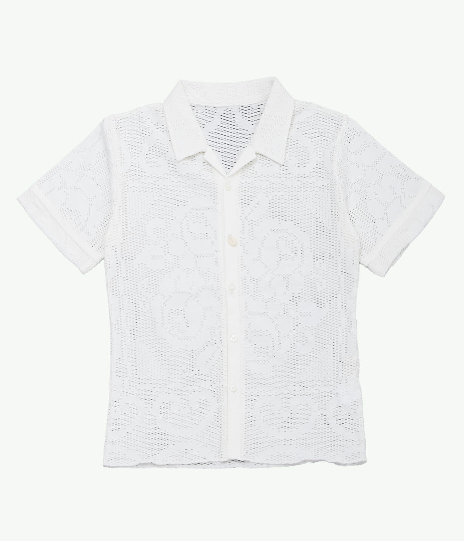 JONNLYNX ''MESH FLOWER SHIRTS'' (WHITE)