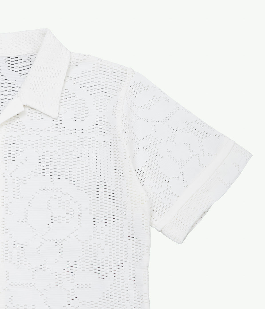 JONNLYNX ''MESH FLOWER SHIRTS'' (WHITE)