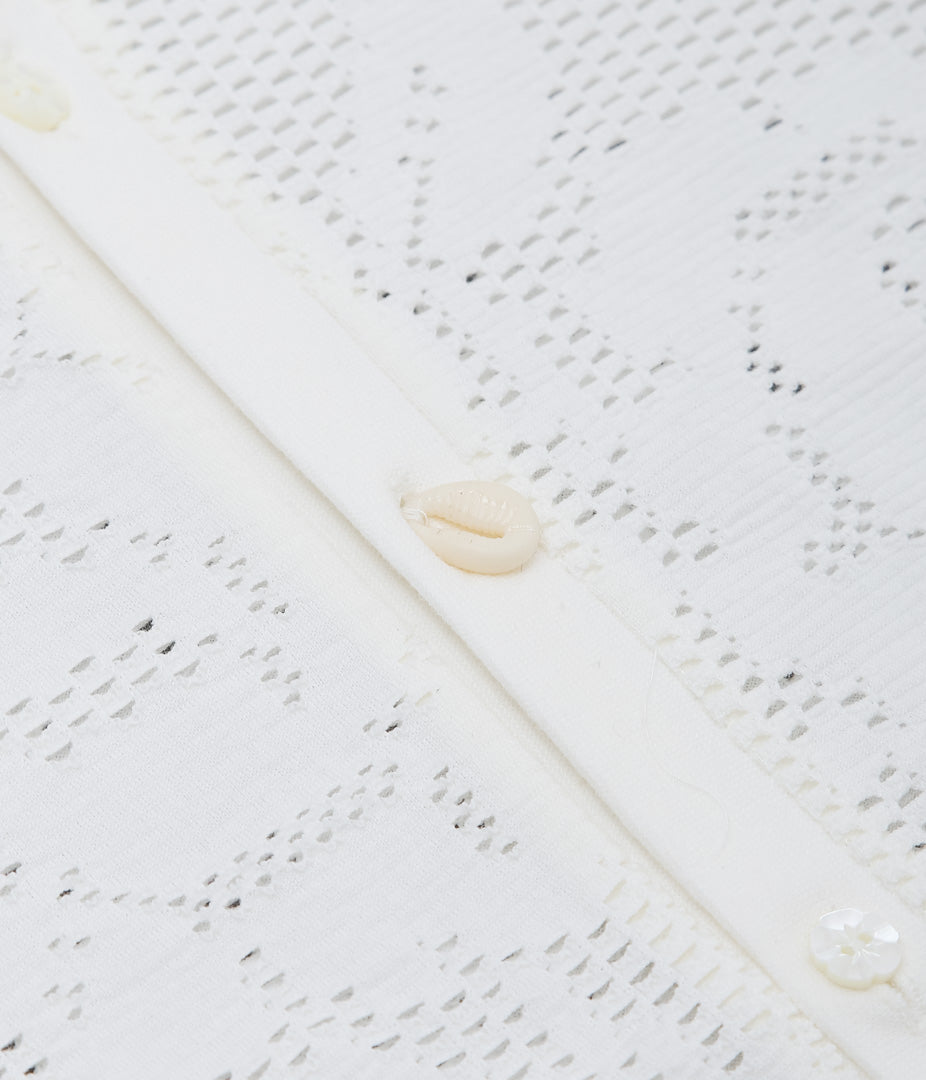 JONNLYNX ''MESH FLOWER SHIRTS'' (WHITE)