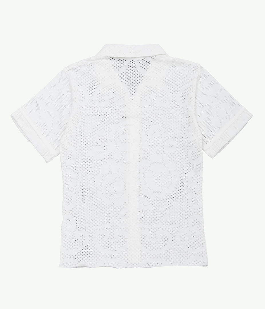 JONNLYNX ''MESH FLOWER SHIRTS'' (WHITE)
