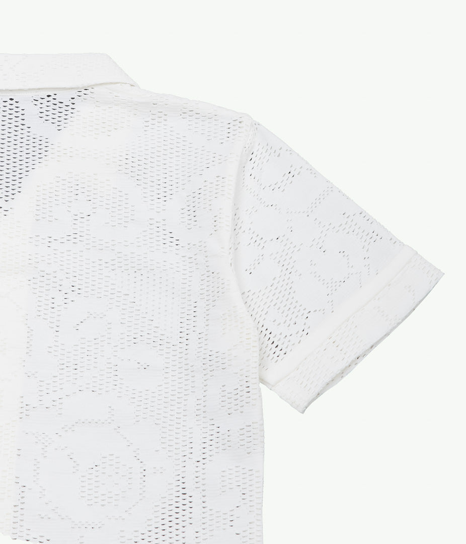 JONNLYNX ''MESH FLOWER SHIRTS'' (WHITE)