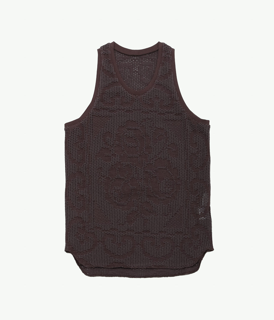JONNLYNX ''MESH FLOWER TANK'' (BROWN)