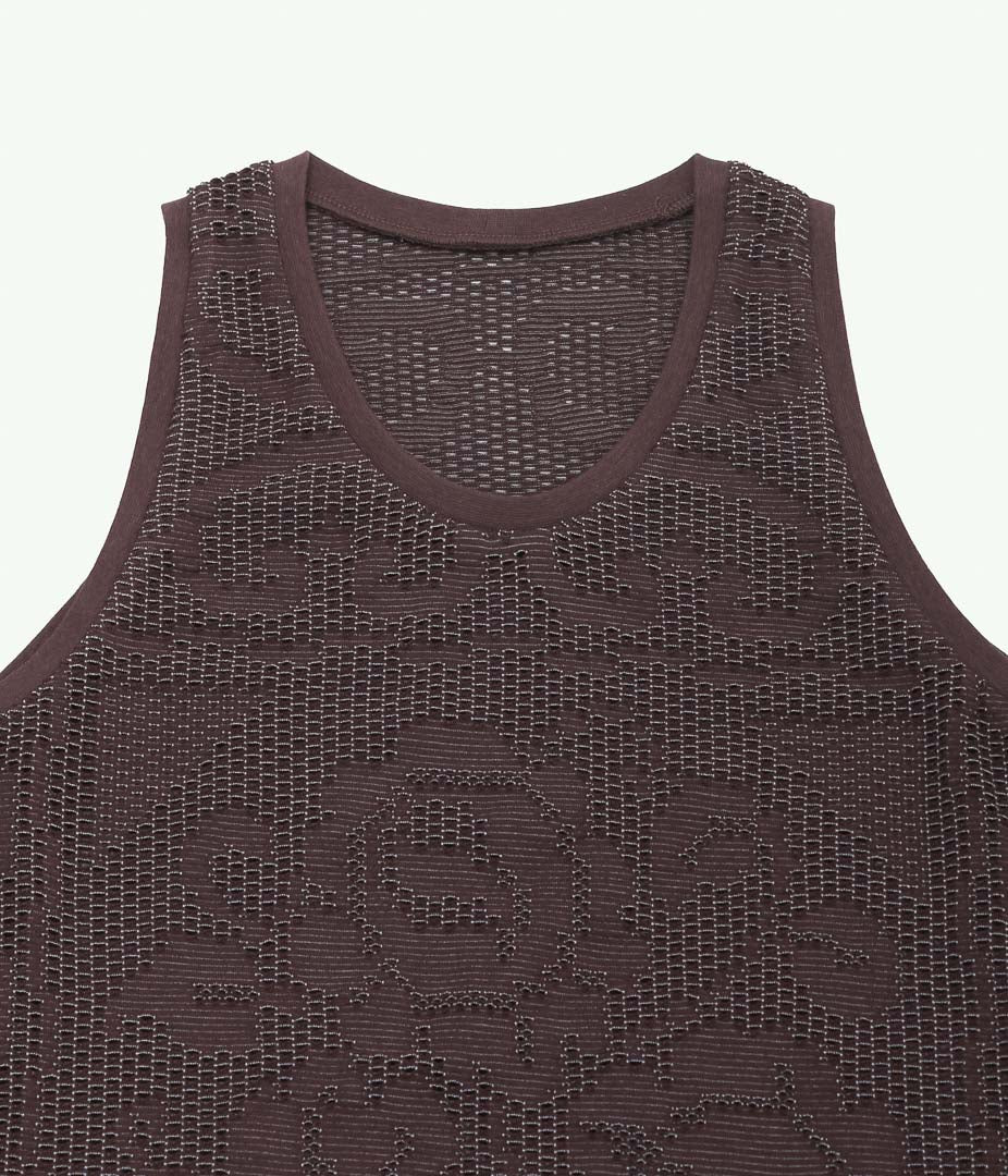 JONNLYNX ''MESH FLOWER TANK'' (BROWN)