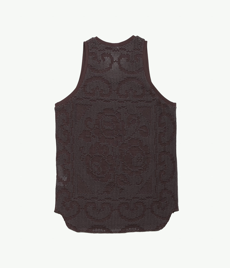 JONNLYNX ''MESH FLOWER TANK'' (BROWN)