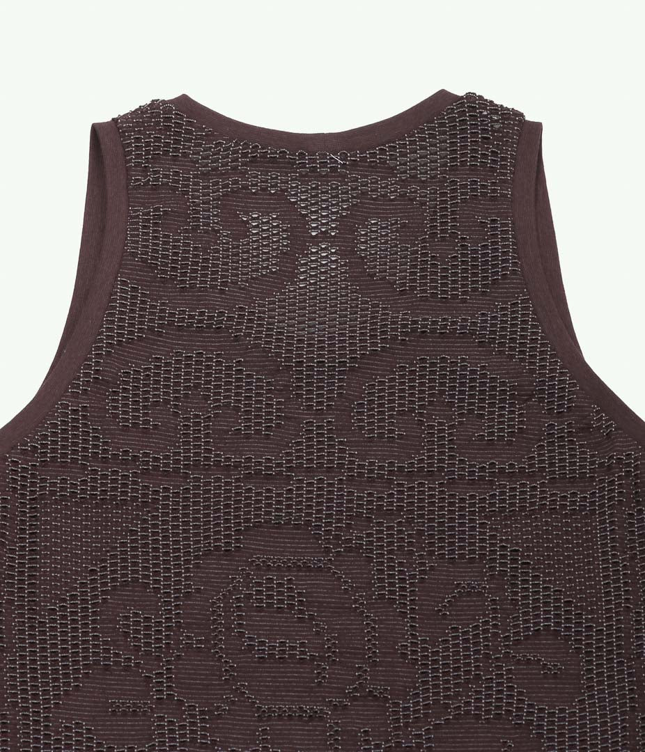 JONNLYNX ''MESH FLOWER TANK'' (BROWN)
