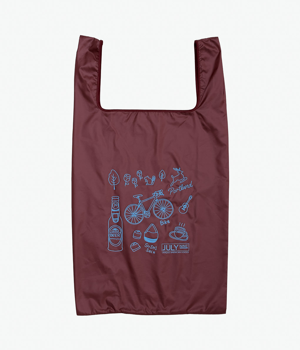 JULY NINE ''SHOPPING BAG OREGON'' (DARK RED)
