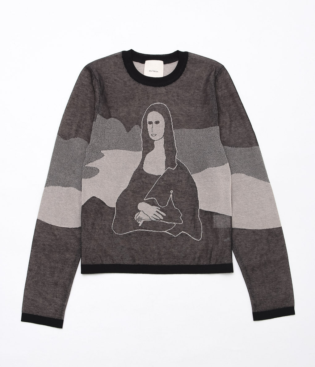 Kota Gushiken / J/SEE-THROUGH MONA/シースルーニット・セーター/2/コットン/BLK/総柄// KOTA GUSHIKEN ''SEE-THROUGH MONA '' (BLACK) – THE STORE BY MAIDENS