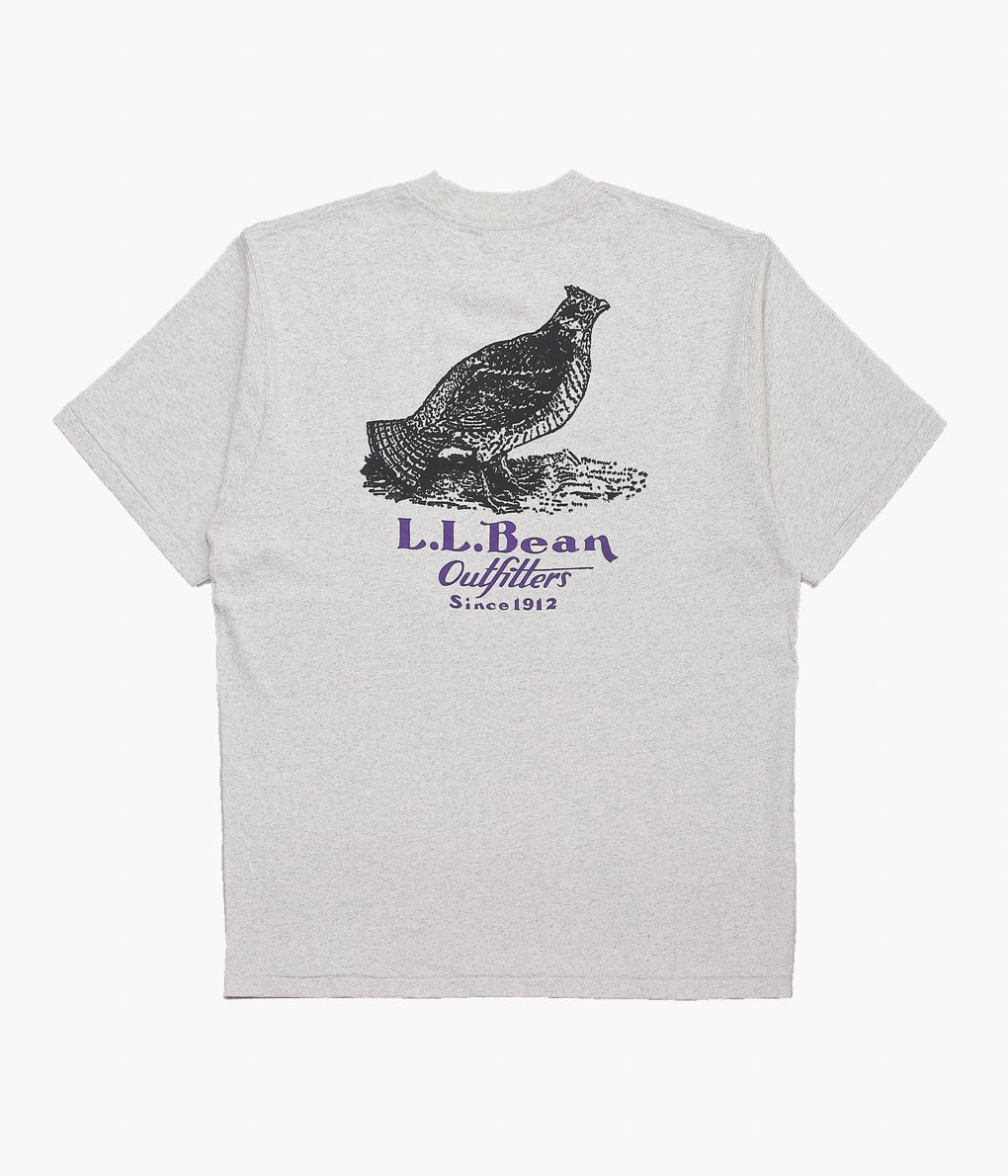 L.L. BEAN JAPAN EDITION''MORRILL SHORT-SLEEVE ANIMAL TEE'' (PTARMIGAN/GREY)