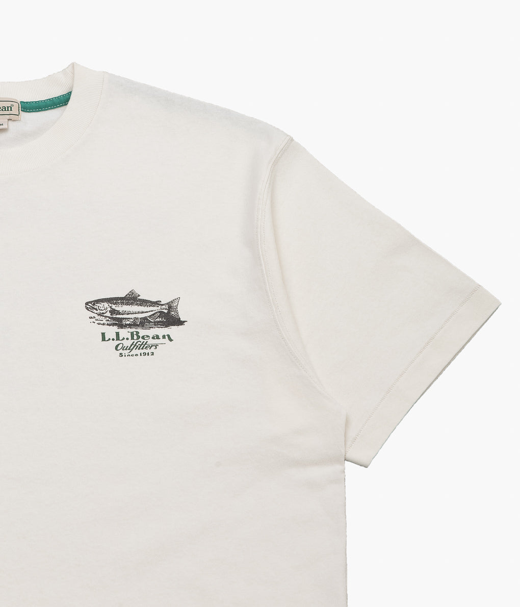 L.L. BEAN JAPAN EDITION ''MORRILL SHORT-SLEEVE ANIMAL TEE'' (TROUT/NATURAL)
