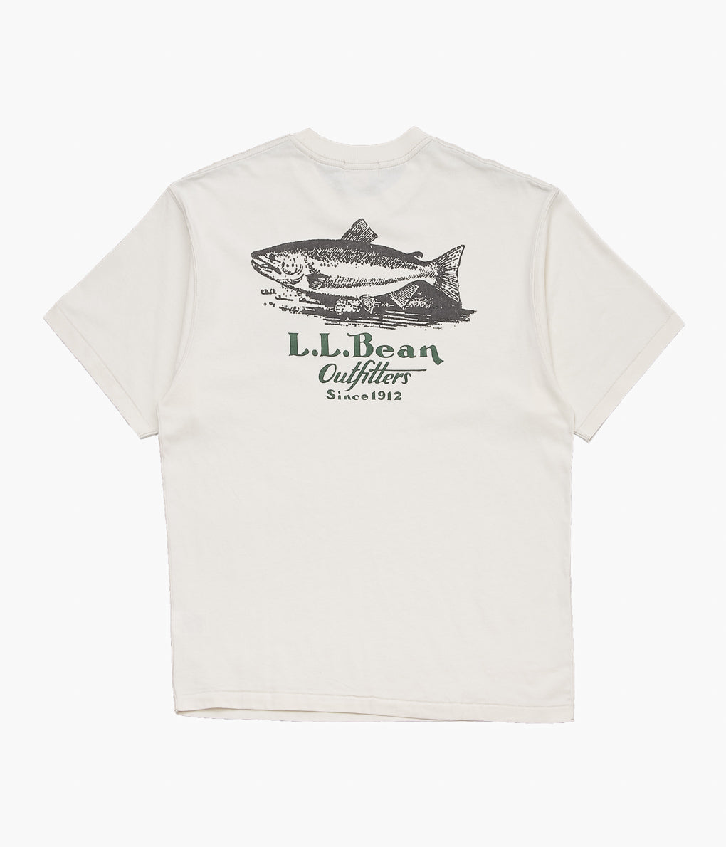 L.L. BEAN JAPAN EDITION ''MORRILL SHORT-SLEEVE ANIMAL TEE'' (TROUT/NATURAL)