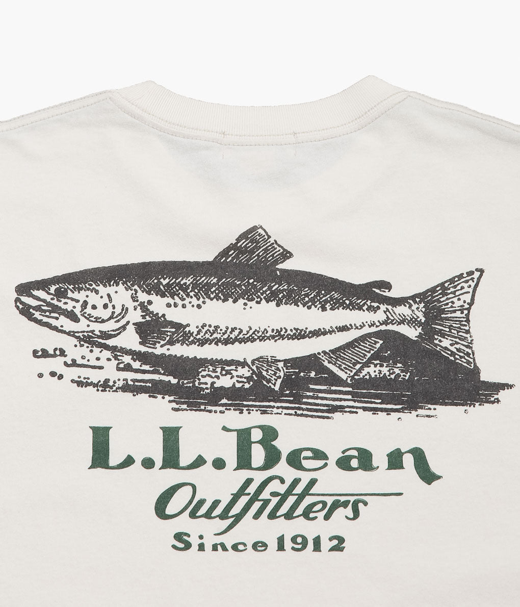 L.L. BEAN JAPAN EDITION ''MORRILL SHORT-SLEEVE ANIMAL TEE'' (TROUT/NATURAL)