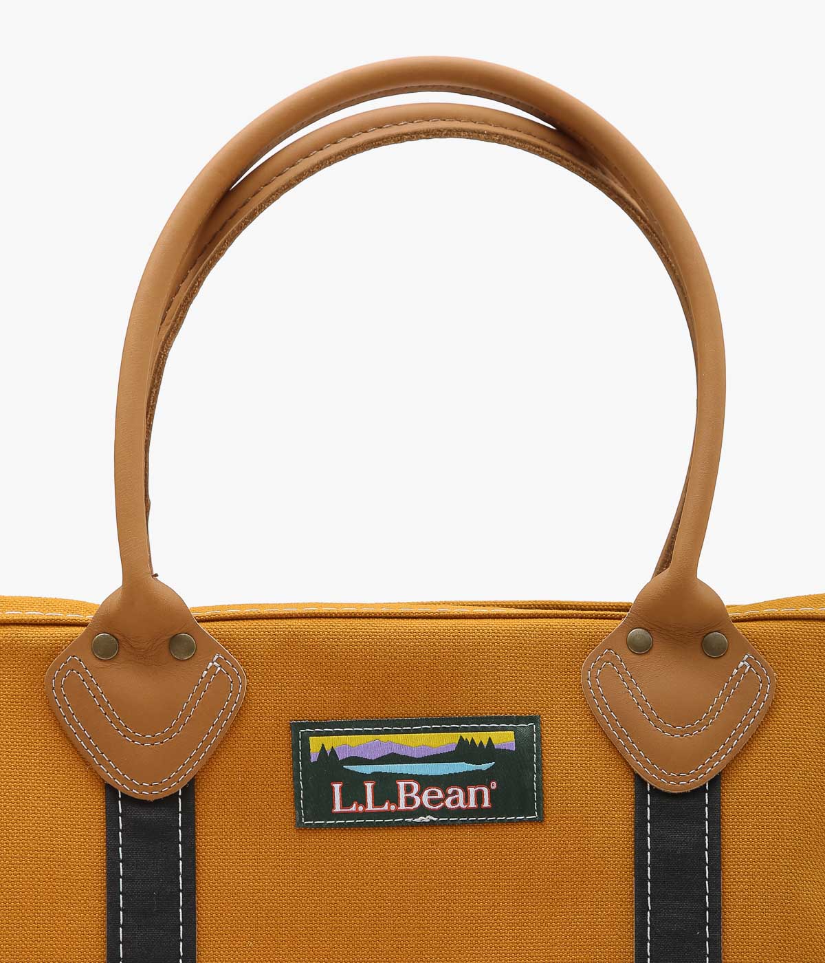 L.L. BEAN ''LEATHER HANDLE KATAHDIN BOAT AND TOTE MEDIUM'' (DARK BRONZE/BLACK)