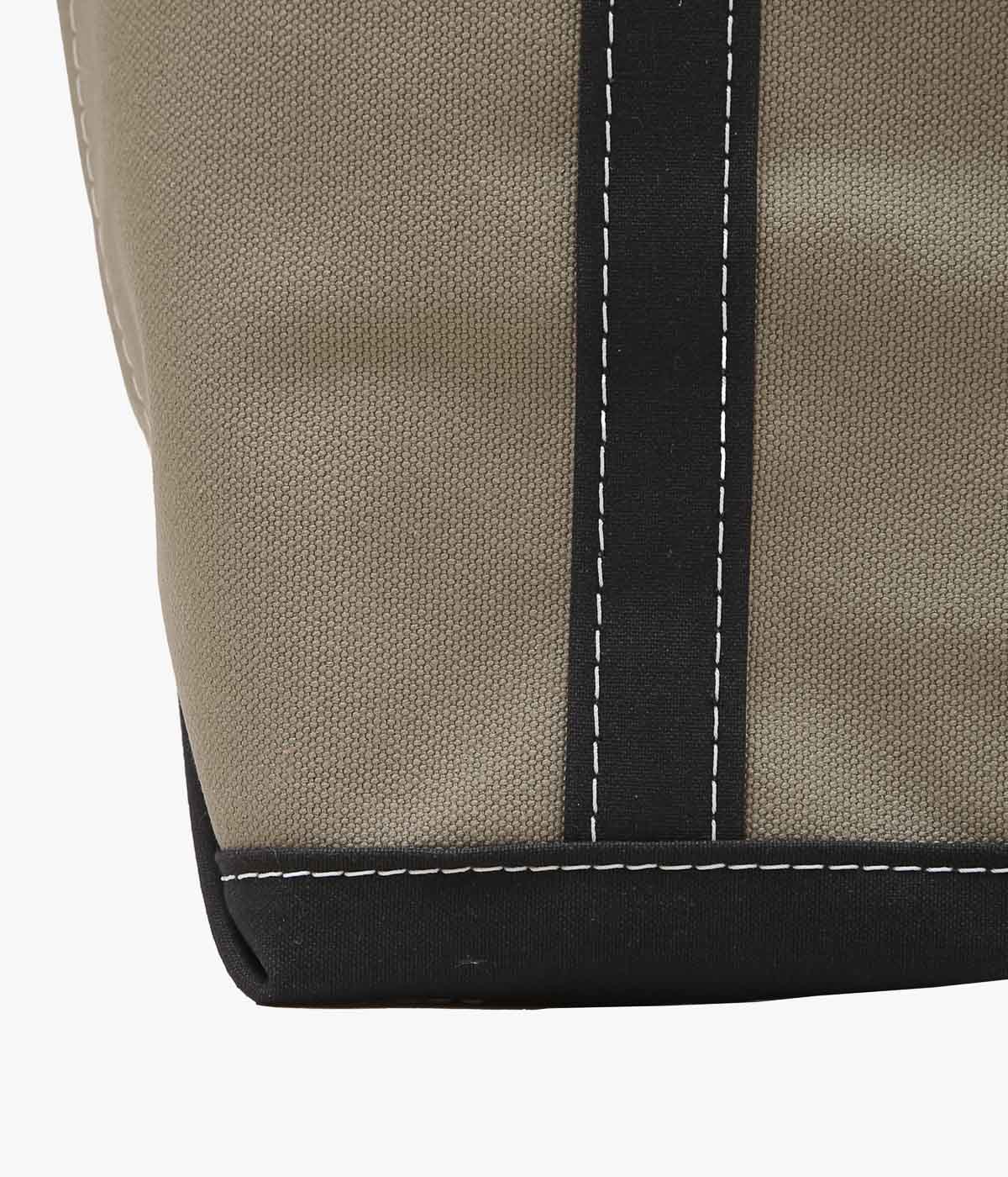 LL BEAN ''LEATHER HANDLE KATAHDIN BOAT AND TOTE MEDIUM'' (DARK CEMENT/BLACK)