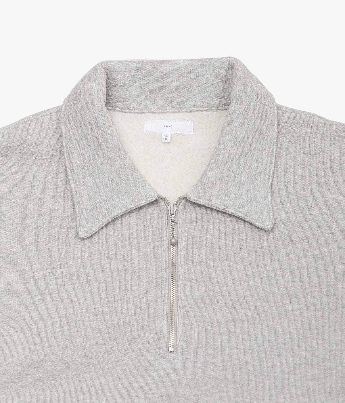 LADY WHITE CO. ''COTTON WOOL QUARTER ZIP SWEATSHIRT'' (HEATHER GREY)