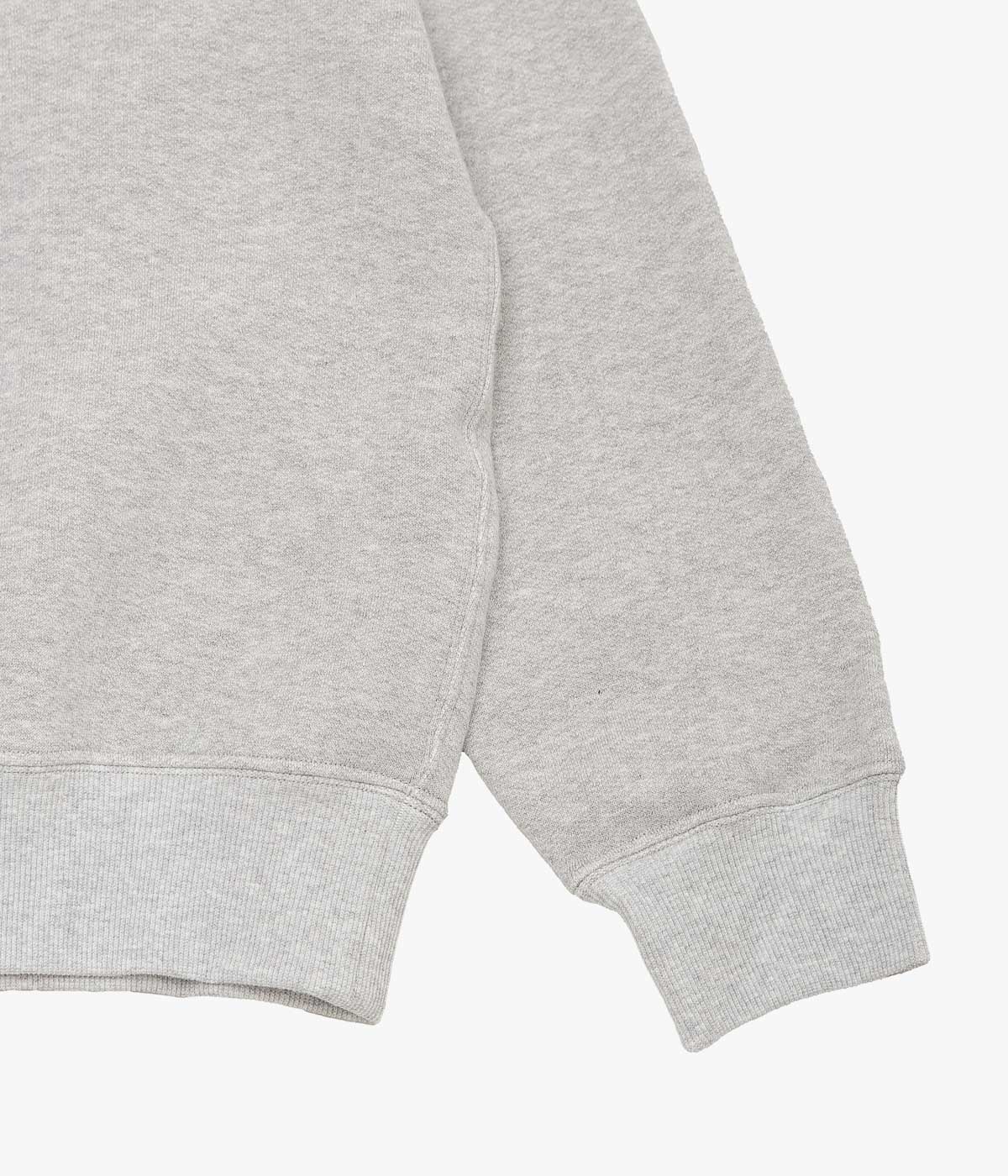 LADY WHITE CO. ''COTTON WOOL QUARTER ZIP SWEATSHIRT'' (HEATHER GREY)
