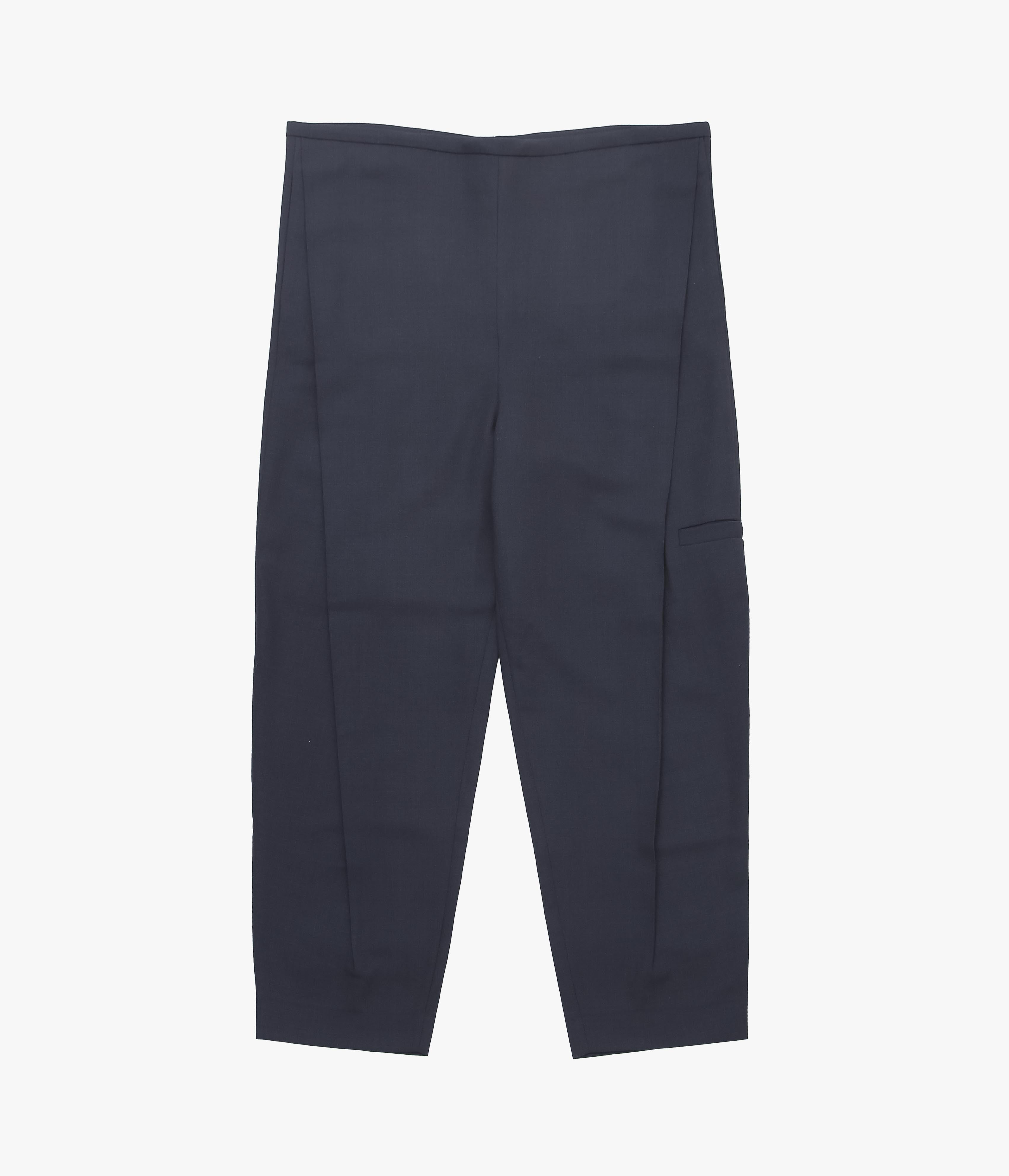 LEA BOBERG ''D.D.P. TROUSERS｜BRITISH WOOL CREPE'' (NAVY) – THE