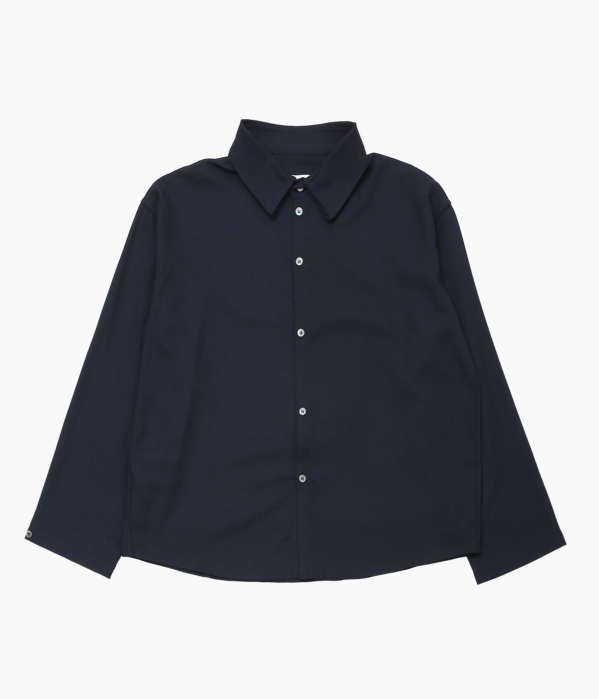 Lea Boberg SC Shirt サンドイッチカラー 白シャツ size3 LEA BOBERG ''S.C. SHIRT (BRITISH WOOL CREPE)'' (NAVY) – THE STORE