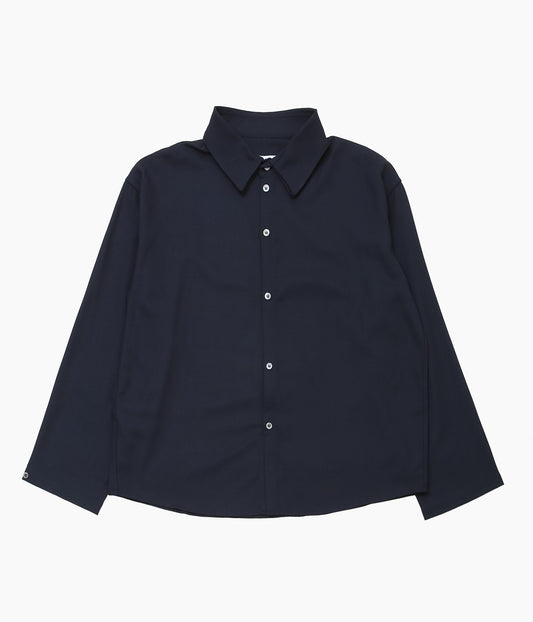 LEA BOBERG ''SC SHIRT (BRITISH WOOL CREPE)'' (NAVY)