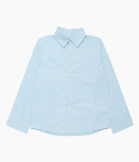 LEA BOBERG ''SC SHIRT (JAPANESE COTTON POPLIN)'' (CANDY STRIPE BLUE)