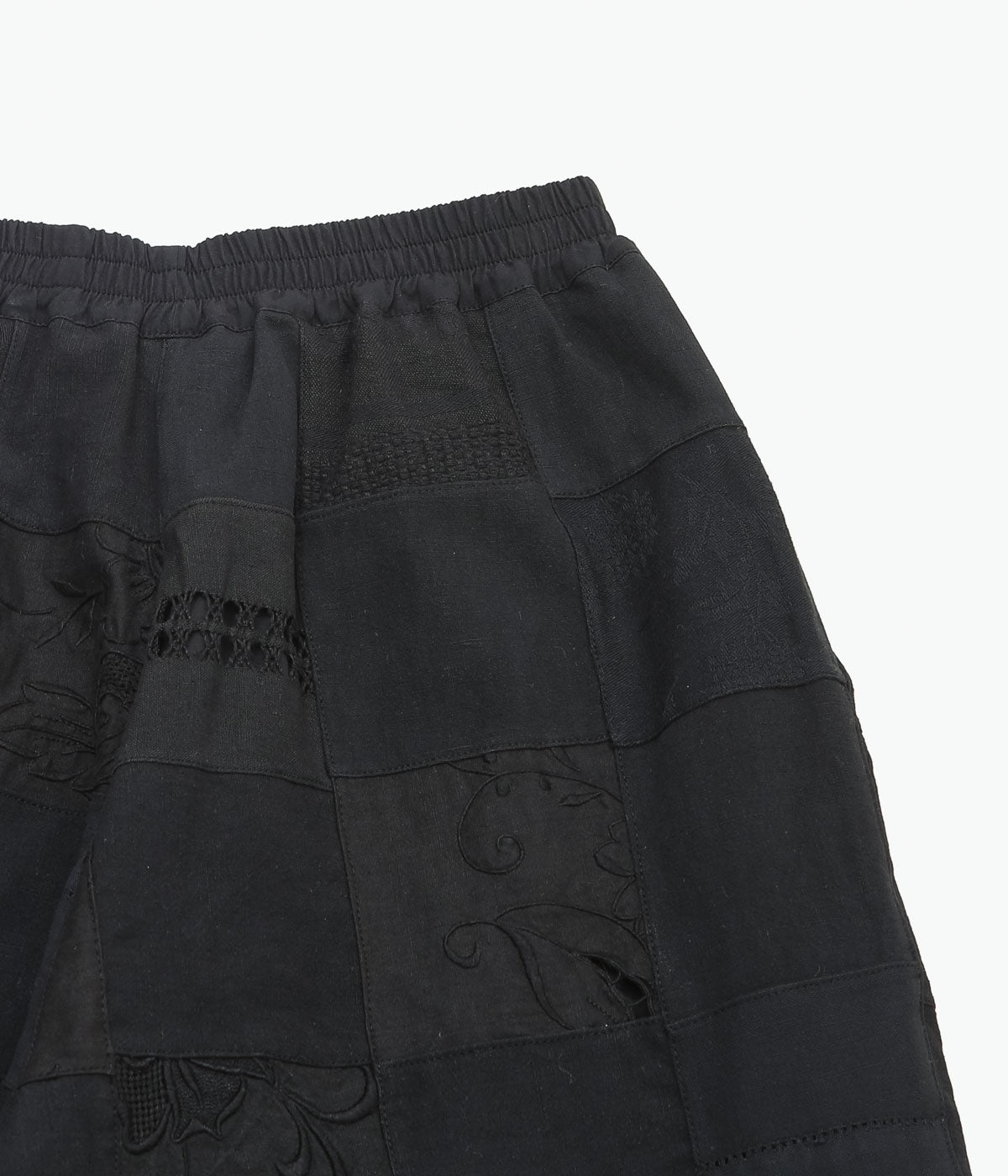 MAISON FLORE ''PIVOINE PATCHWORK PANTS'' (BLACK 2)