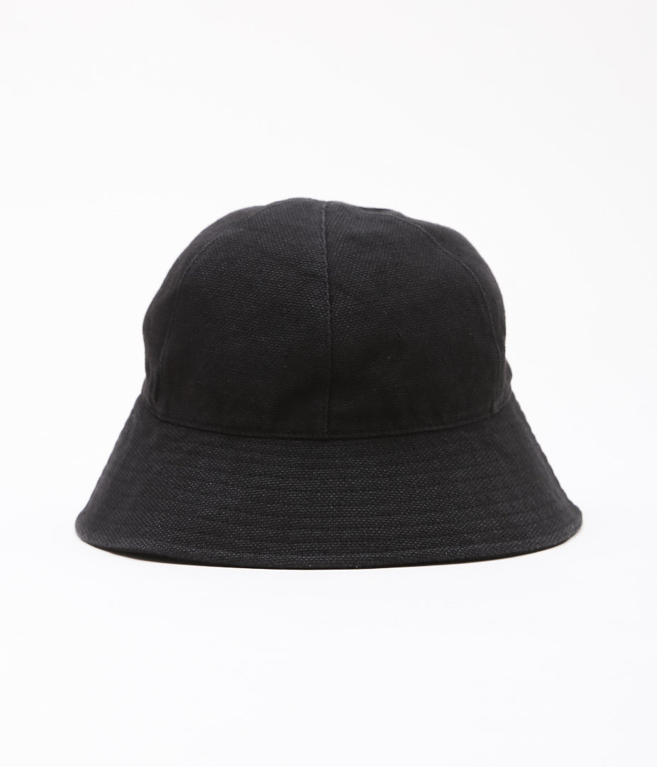 MATURE HA._MIL ''HAT / LINEN CANVAS WASHED'' (BLACK)