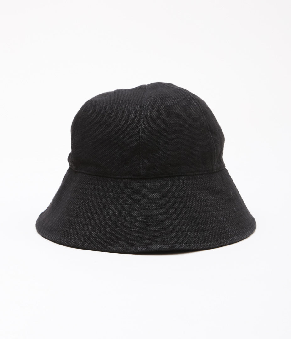 MATURE HA._MIL ''HAT / LINEN CANVAS WASHED'' (BLACK)
