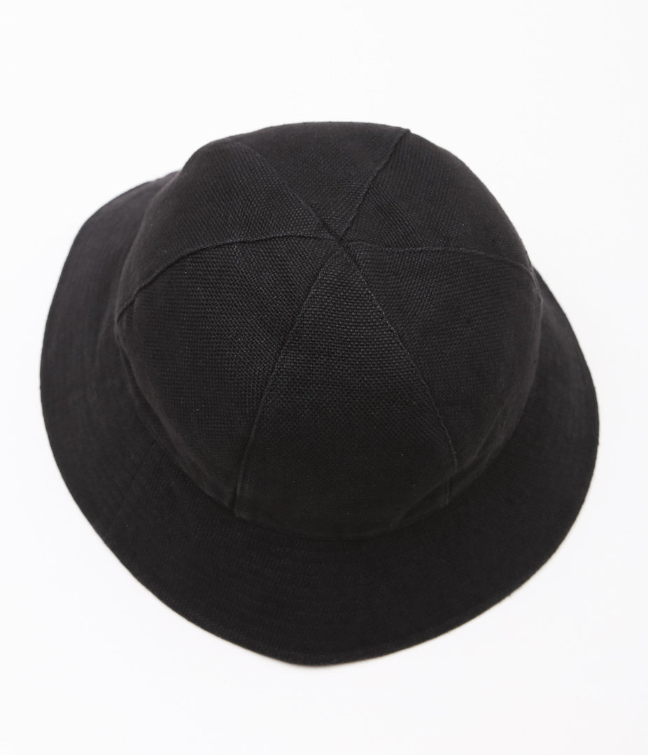 MATURE HA._MIL ''HAT / LINEN CANVAS WASHED'' (BLACK)