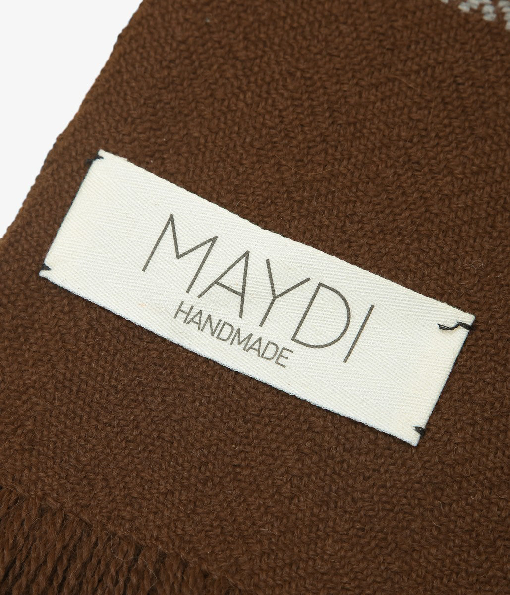 MAYDI ''AMIGO SCARF'' (DARK BROWN/GREY MELANGE)