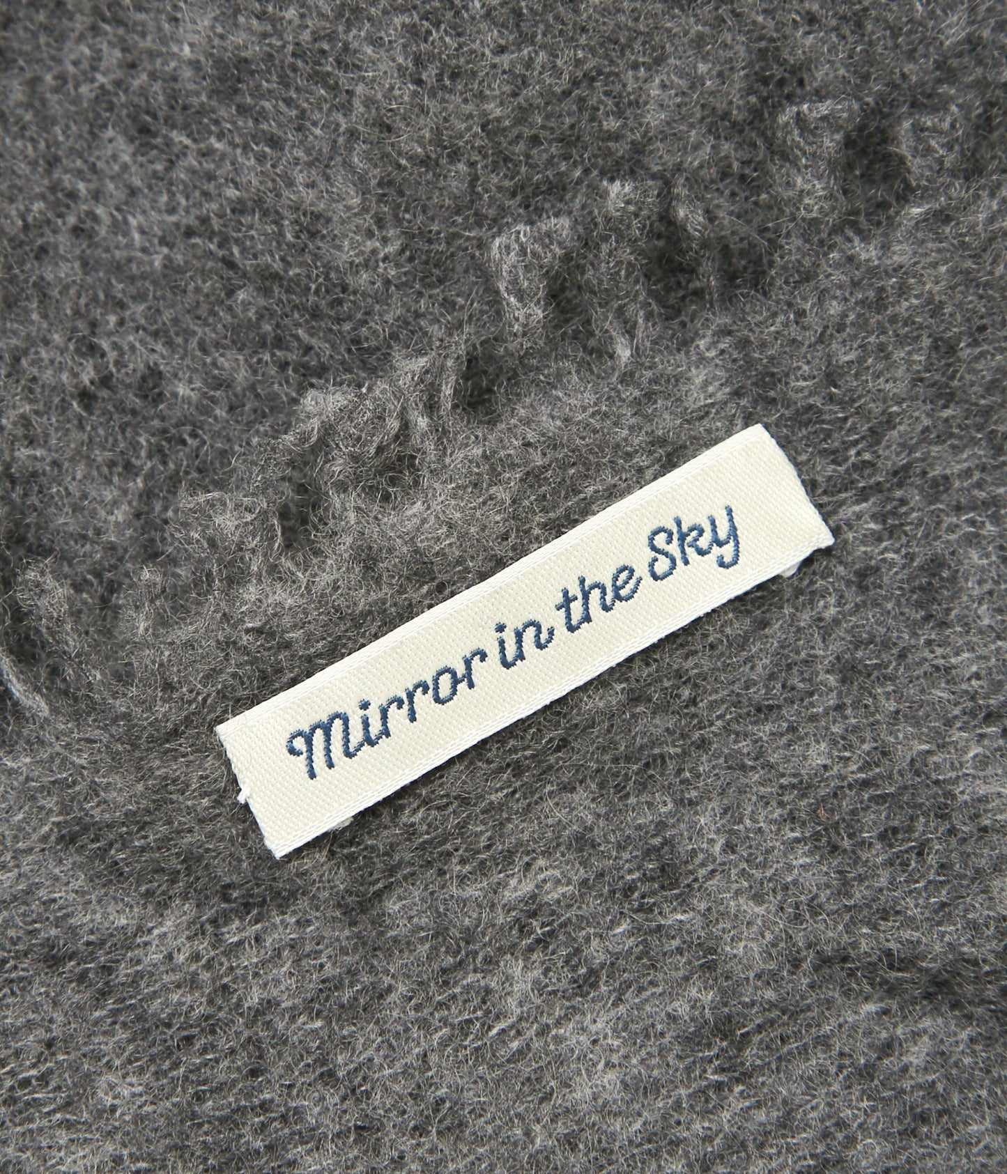 MIRROR IN THE SKY ''OPEN KNITTED SHAWL PLAIN'' (CHACOAL)