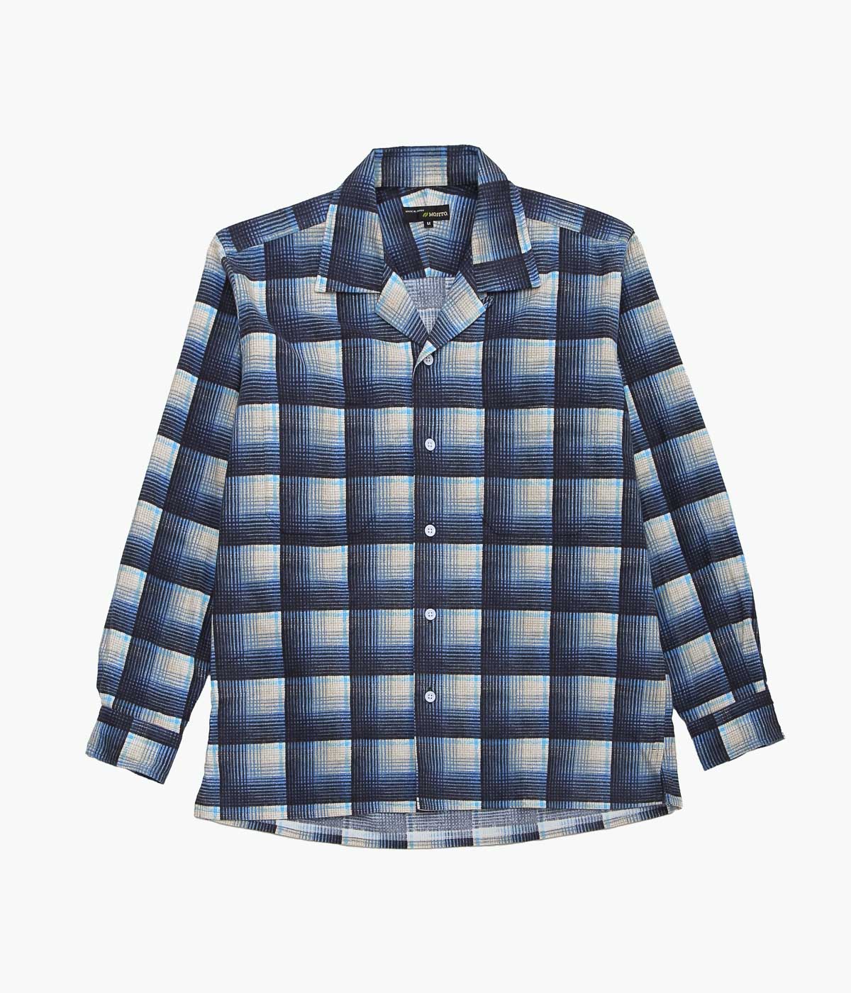 MOJITO ''ABSHINTH SHIRT BAR.2.0 COTTON FLANNEL PLAID''(BLUE)